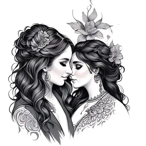 Father And Daughter And Wife