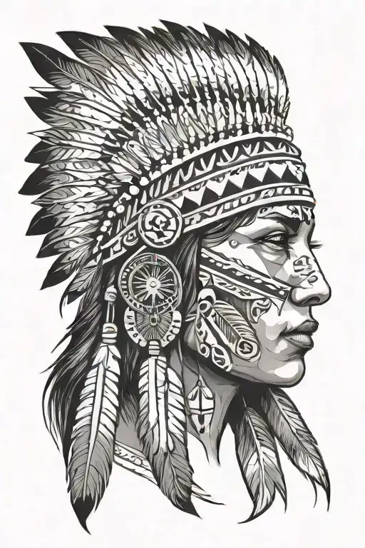 Native American Woman Face