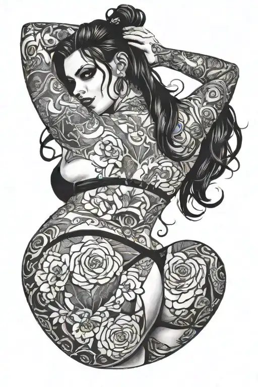 Thick Sexy Goth Girl In A Thong With G59