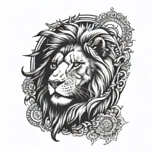 Lion And Sun Shining