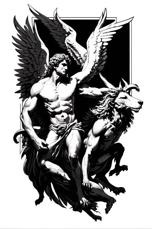 Icarus And Cerberus Greek Mythology
