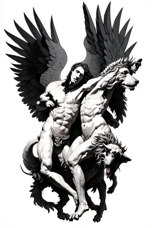 Icarus And Cerberus Greek Mythology