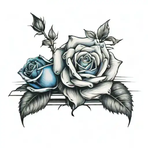 Blue Rose On The Spine With Motivation Quote Written