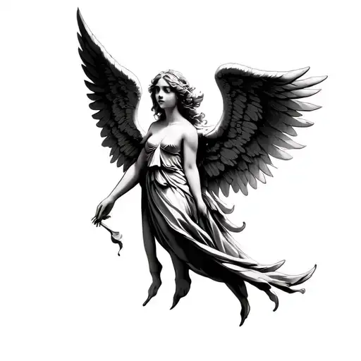 Angel With Up Wings