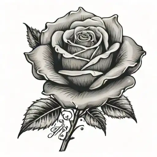 Blue Rose On The Spine With Motivation Quote Written As Stem