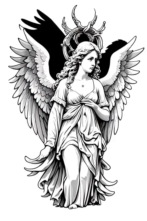 Angel With Up Wings