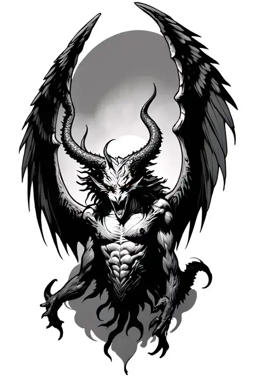Demon With Wings Up