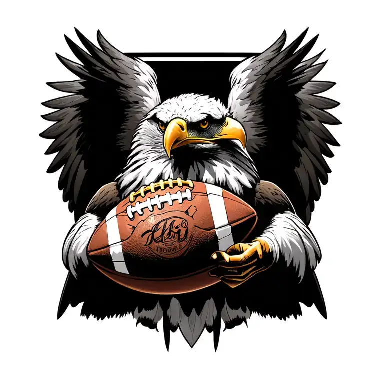 Eagle Holding A Football