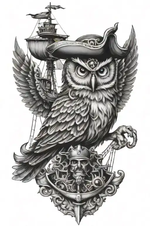 Owl And Pirate Ship