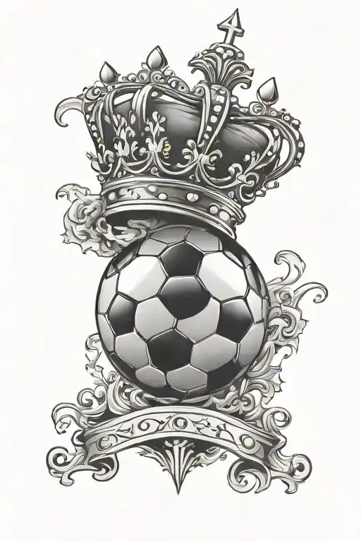 Soccer Ball Waering King Crown On Top