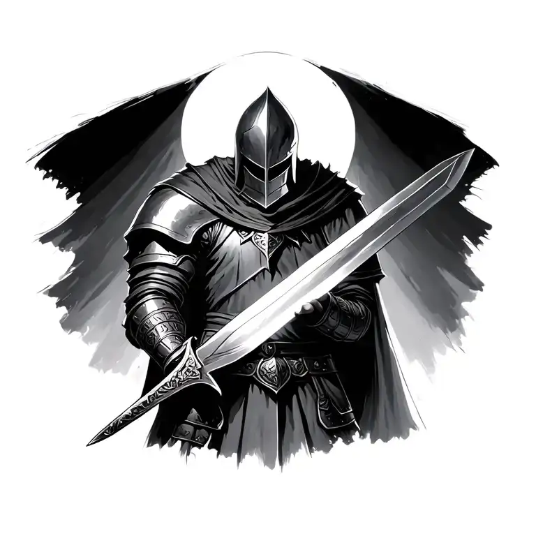Knight Holding A Sword