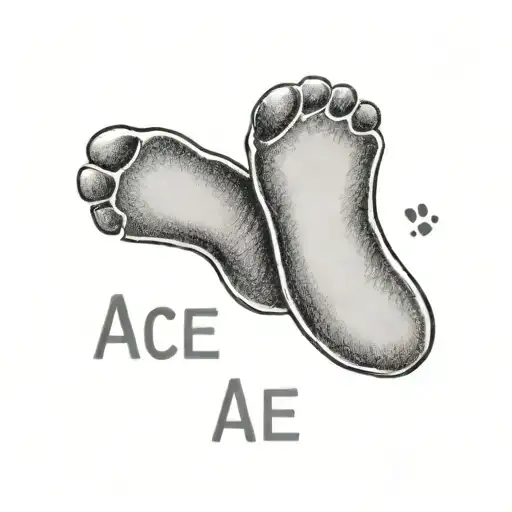 Baby Footprint Name Ace