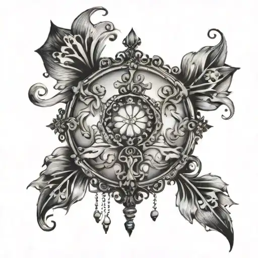 Female Chandelier Tattoo Design