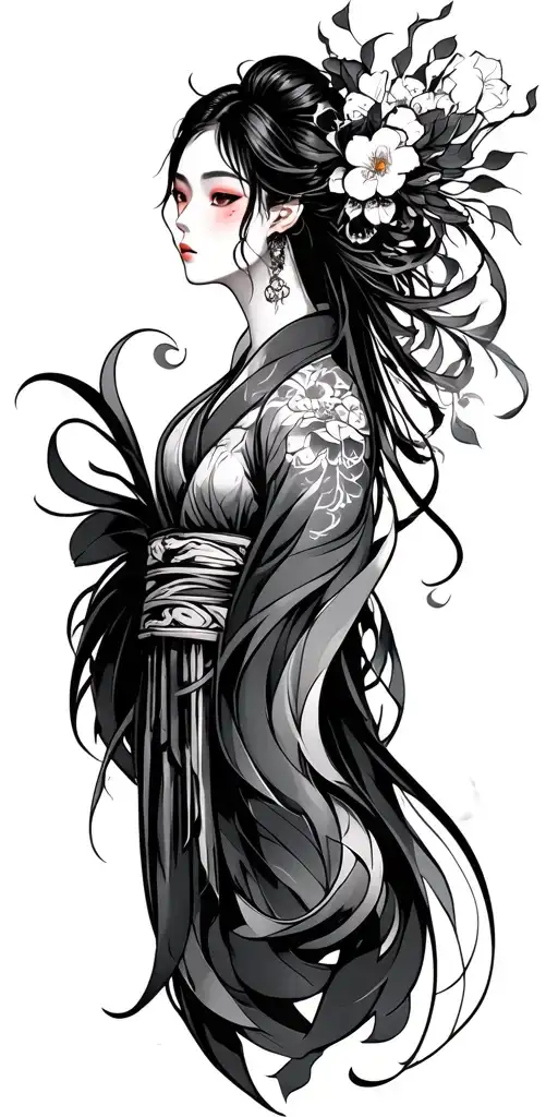 Japanese Style With Elements Intertwined