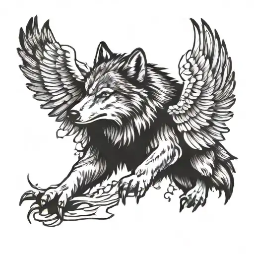 Wolf Eagle Friendship