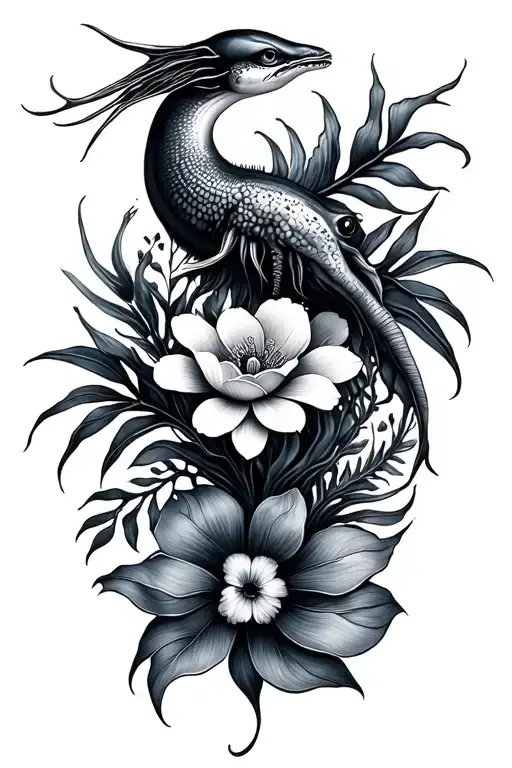 Ocean Sea Creatures Floral Tropical Feminine Island