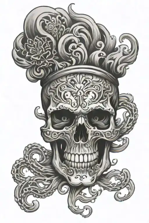 Skull With Smoke Swirling