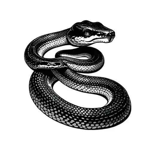 Woodcut Snake Ball Python