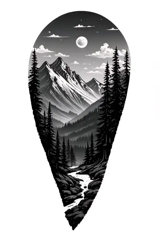 Mountain Landscape With Trees