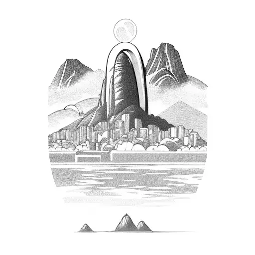 A Beautiful Rio De Janeiro Landscape With A Jiu-jitsu Belt Wrapped Around It