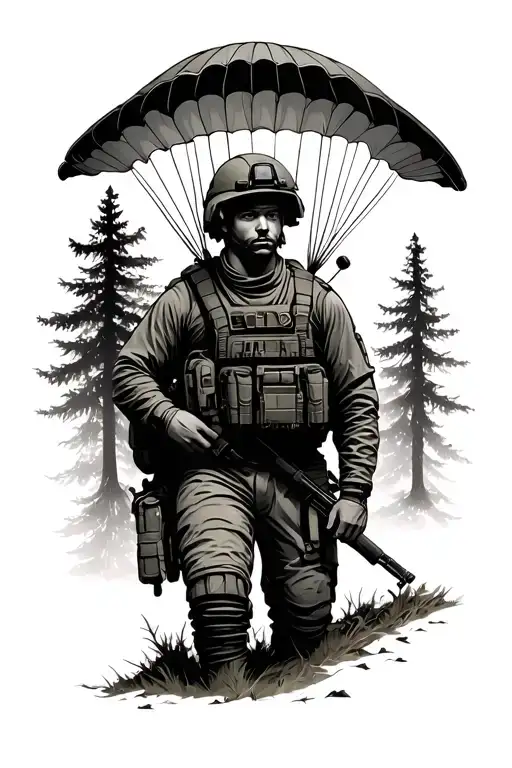 Parachute Soldier Forest