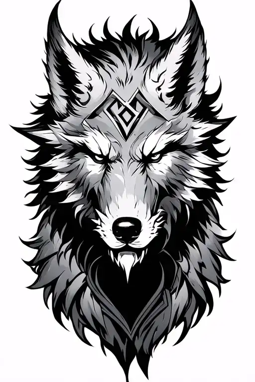 Tyr The God Of War With Fenrir