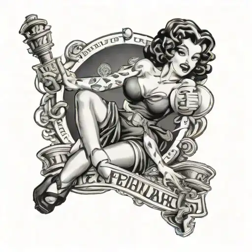 A Seductive Pin-up Girl With A Notre Dame Fighting Irish Logo