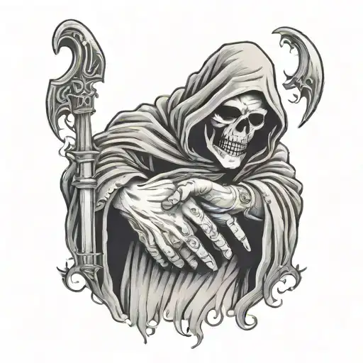 God And Grim Reaper Shake Hands