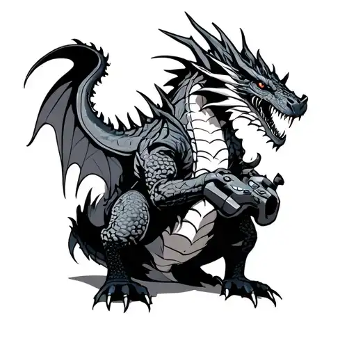 Gamer Controlling A Dragon