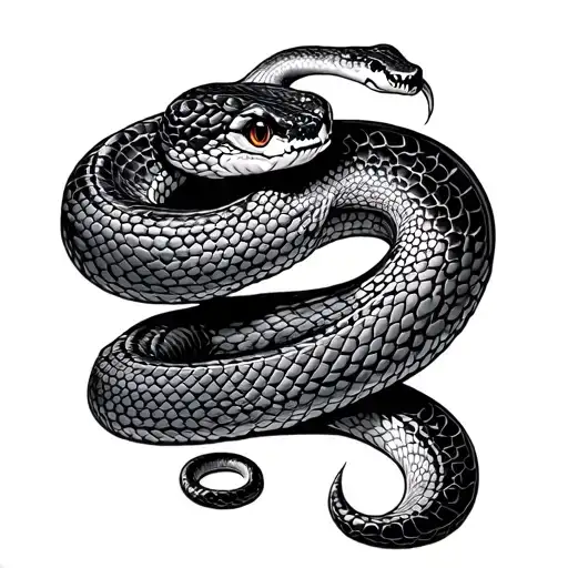 Snake Showing Strength In Loneliness