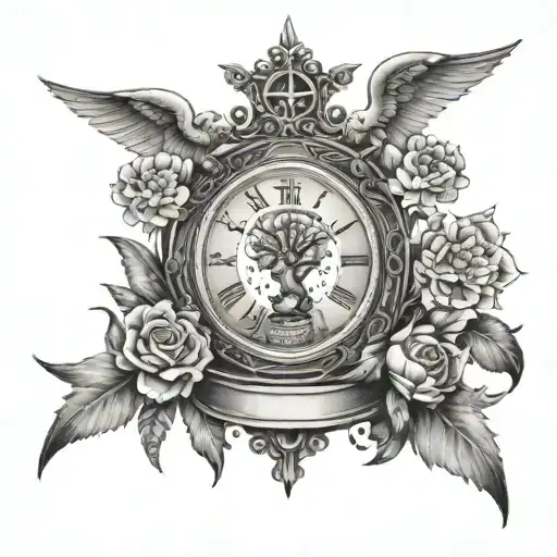 Sand Timer With Tree Of Life And Angels