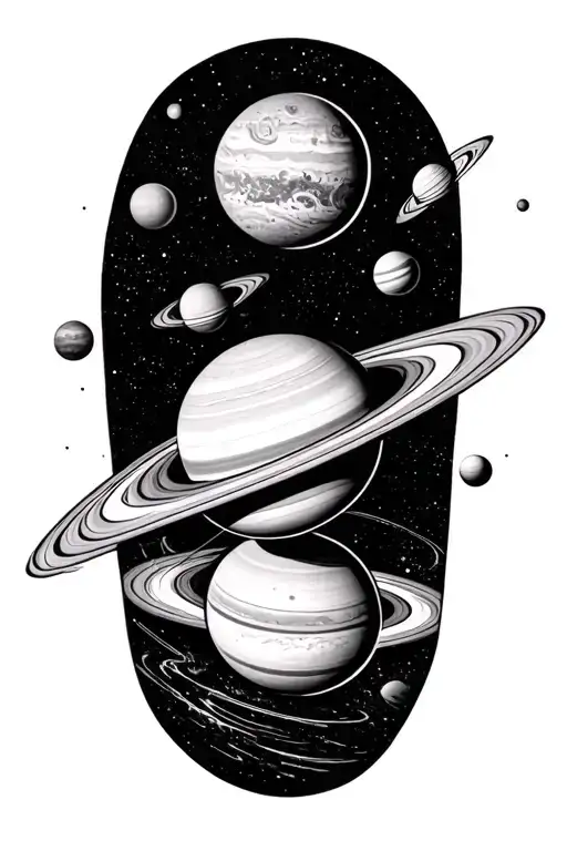 Solar System With Saturn Getting Sucked