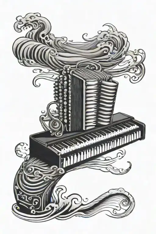 Combine Running Track Lines With A Piano Accordion And Also Ocean Waves