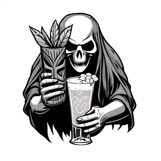 Reaper Holding Tiki Drink