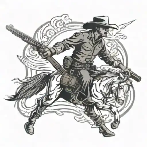 Western Cowboy With Gun