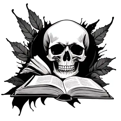 Skull And Book Surrounded