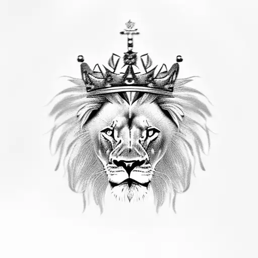 Realistic Lion Wearing A Crown