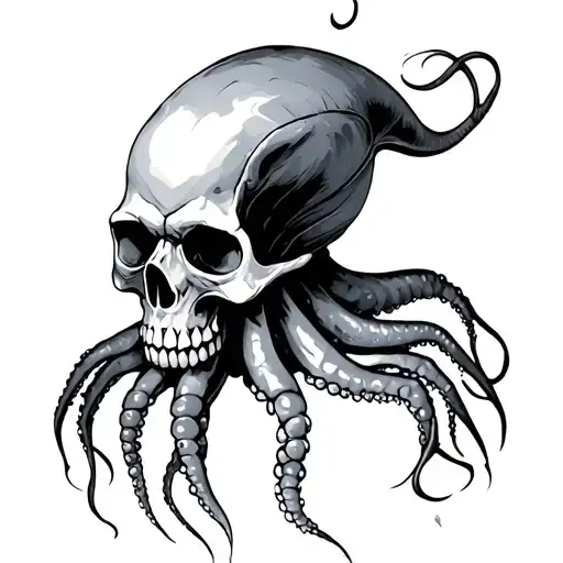 Squid With Skull