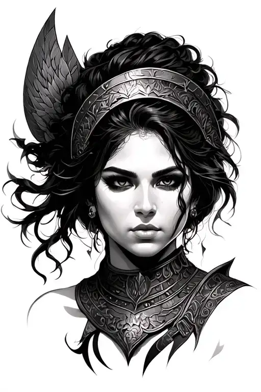 Tattoo Of A Warrior Woman