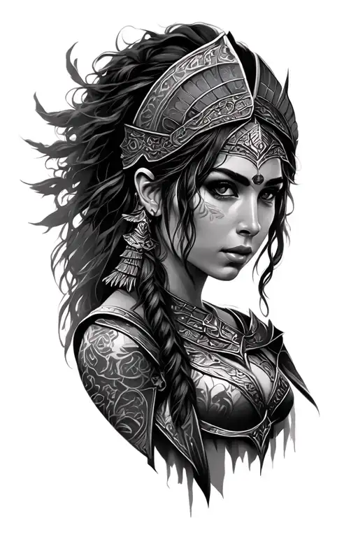 Tattoo Of A Warrior Woman