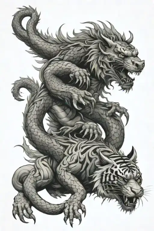 Dragon And Tiger Fighting