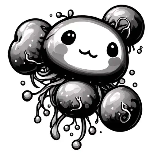 Cute Asian Cartoon Erythrocyte Tattoo Design