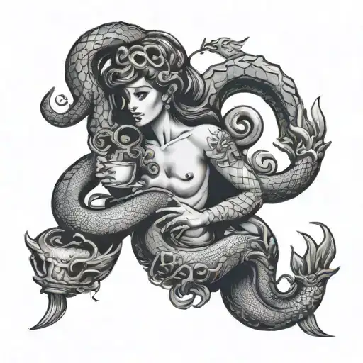 Aquarius And Snake With Money