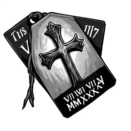 A Cross And This Date Written Underneath On A Tag Vii Viii Mmxxiv