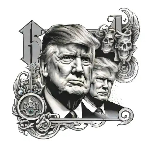 Trumps Face With Number 45 And 46 In Background