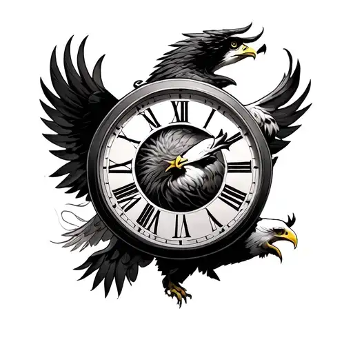 Eagle Flying Zeus Clock
