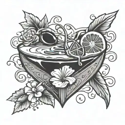 Airplane Cocktail Chocolate Inside A Heart Shape Made