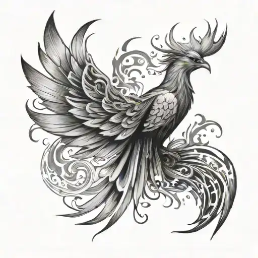 Phoenix Abstract Tattoo Design