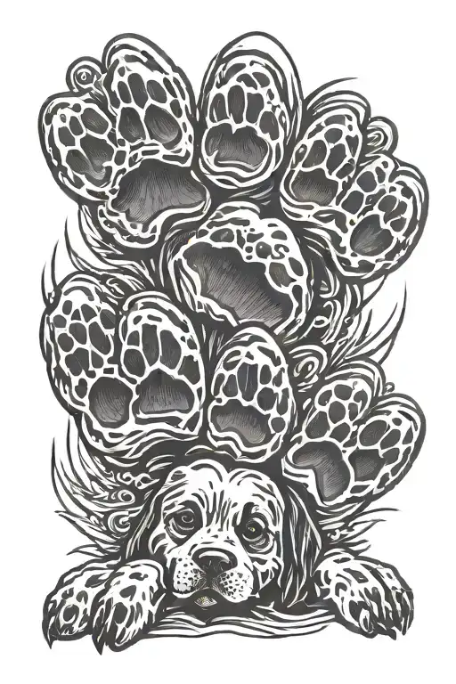 Brushstrokes Dog Paws