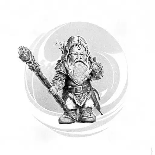 A Forge Domain Dwarf Using A Magical Hammer To Heal A Mythical Creature